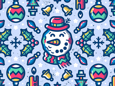 Xmas Pattern character christmas lights pattern snowman textures tree winter xmas