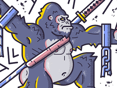 As You Think, So Shall You Become animal character editorial gorilla lettering samurai sword