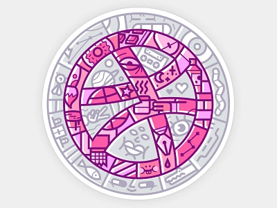 Playoff! ball dribbble mule pattern playoff sticker