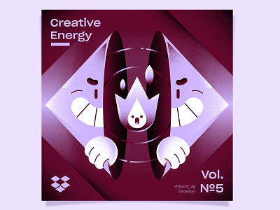 Creative Energy for Dropbox character cover creative dropbox energy fire illustration music playlist spotify vector