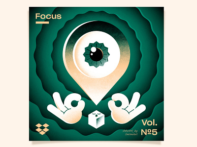 Focus for Dropbox character closercloser cover cover art cube dropbox eye focus hands illustration music music album playlist productivity spotify textures vector