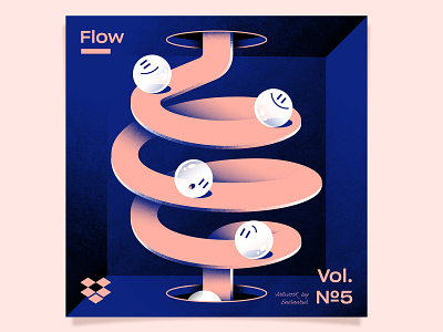 Flow for Dropbox balls character cover cover artwork dropbox flow gradient illustration music playlist slide spotify textures vector