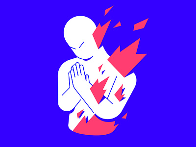Untitled a1 character fire freelance illustration praying sinner vector