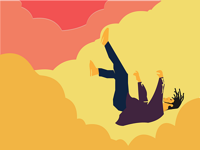 Illusionist | Flat Vector Artwork clouds design falling flat illustration heaven illustration man vector illustration vectorart