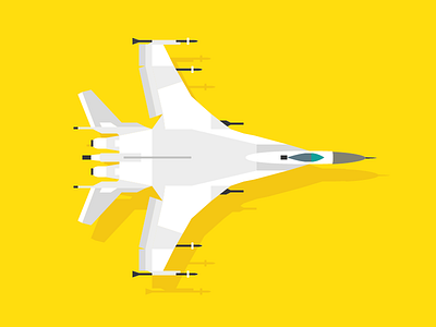JET flat fly guns illustration jet plane rockets simple white yellow