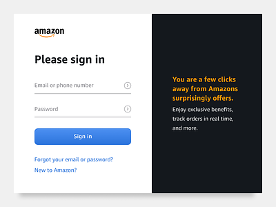 Amazon Sign up 001 amazon concept dailyui dailyui 001 flat login modal sign in web