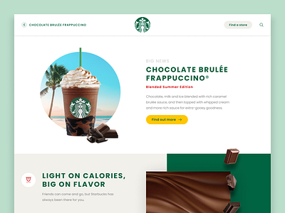 Starbucks Landing Page 003 chocolate concept daily 003 dailyui frappuccino landing landing page starbucks website