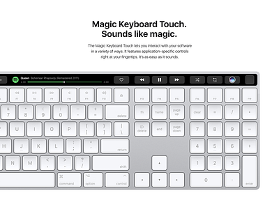 Magic Keyboard Touch – Music Player 009 apple bar concept daily 009 dailyui keyboard magic music player product spotify touch touchbar