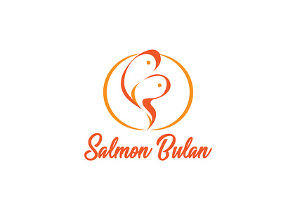 Salmon Bulan Logo branding character design flat icon logo typography vector