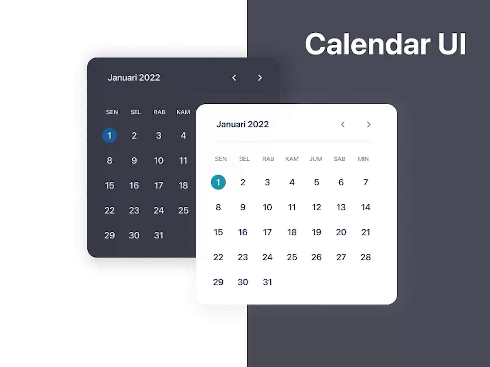 Calendar UI Kit (Figma Community) by Hisyam Hawari on Dribbble