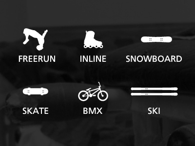 Sport pictograms bmx extreme freerun inline pictograms set skate ski snowboard sports