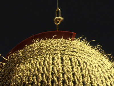 ECH c4d design gold knitting motion graphics wool