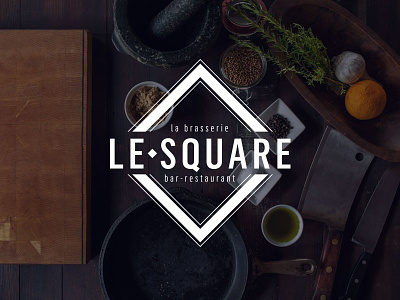 Logo Le Square branding brasserie identity in progress work