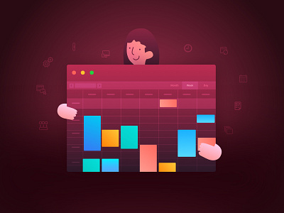 Top features in JavaScript Scheduler angularjs branding calendar chart types color data visualization design illustration scheduler vector