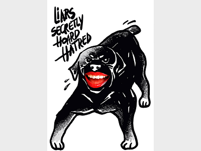 Liars secretly hoard hatred dog emotions hate illustration ipad mask poster poster design procreate social