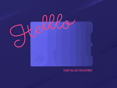 Helllo, Dribbble! blue debut dribbble hello pink shot