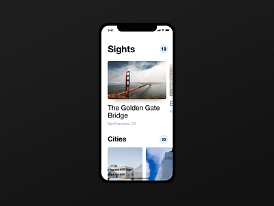 Sights App app cities design mobile sights uipractice