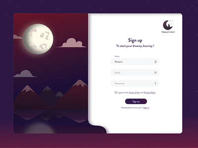 Magical Forest Sign up art design icon illustration illustrator ui ux web website