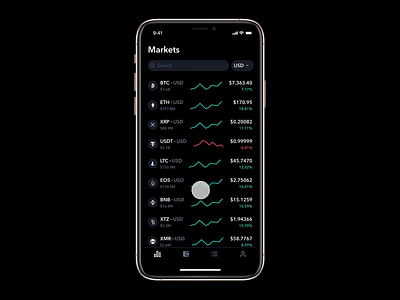Crypto Exchange Prototype (feat. Figma's Smart Animate) animation app bitcoin charts crypto cryptocurrency data defi ether ethereum figma fintech ios price smart animate success message ui ux