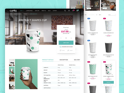 eCommerce store design with configurable cups clean cups design e-commerce e-commerce design e-commerce shop e-commerce website ecommerce ecommerce design interface marketplace modern product card products ui ux website