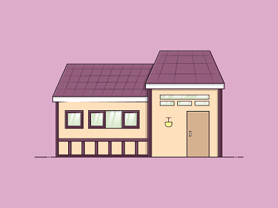 Purple House Vector Illustration