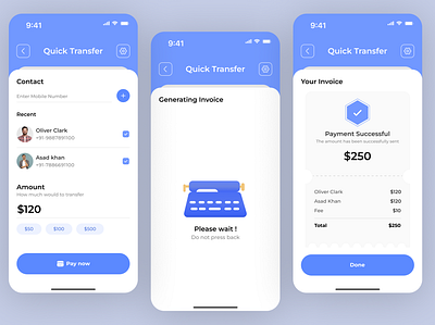 Money Transfer App app design ui ux