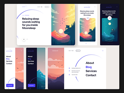 MoonSleep Landing Page White And Dark Mode