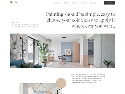 Painting color website design black white clean design color color palette homepage minimal minimalist page layout painting ui design website design