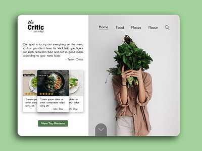The Critic - - Website Concept chef cooking critic design food landing landing design landing page restaurant ui ux ux design web webdesign website website design