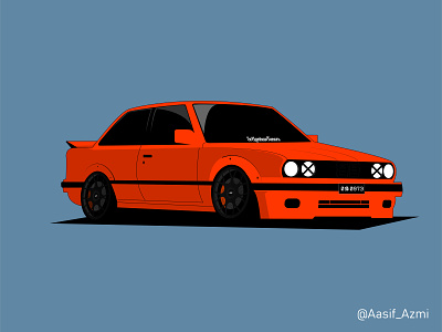 BMW E30 bmw car design e30 illustration m3 minimal stance vector vehicle design