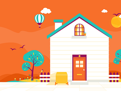 home animation illustration vector