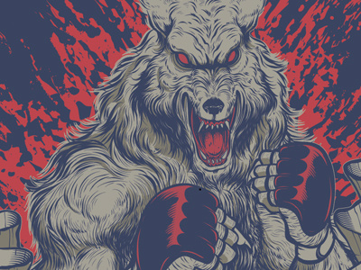 Playing W/Color digital drawing illustration werewolf yeti zombie