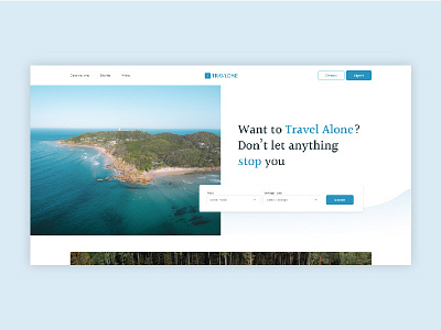 Travelone hero section minimal travel travel app website