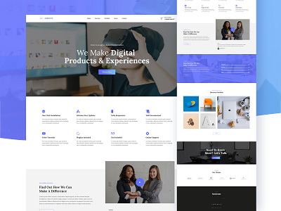 Agency website template agency clean creative interface layout minimal psd design psd template typogaphy ui ui design ux web design webdesign wordpress