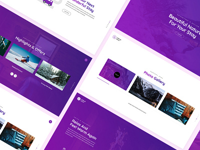 Chalet website template booking chalet clean interface layout minimal modern psd design psd template purple stay typogaphy ui ui design ux web design website