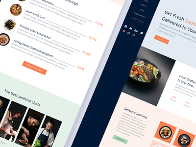 Ocean Delight | A stylish Seafood Store Landing Page catering elementor food delivery landing page psd design restaurant seafood ui design wordpress wordune