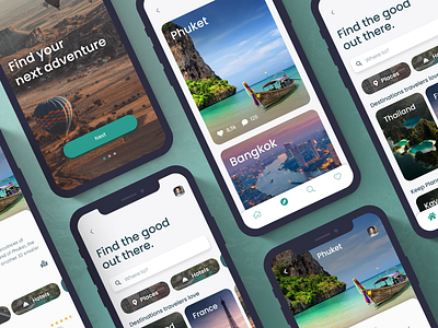 Travel Mobile App adobe xd adventure app app design application booking clean flight interaction interface mobile tourism travel trip ui ux vacation world