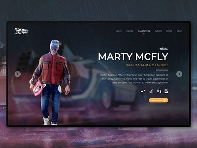 Back to the future web app app design application back to the future character illustrator marty mcfly ui ui design ux uxdesign web webdesign website