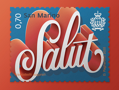 Salut design illustration lettering salut stamp design stamps type typo typography vector