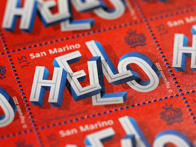 "Hello" Stamps design illustration lettering stamp design stamps type typo typography vector