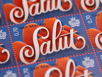 "Salut" Stamps design illustration lettering stamp design stamps type typo typography vector