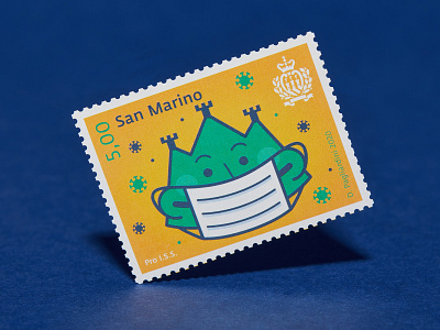 PRO ISS - Postage stamp covid covid19 design illustration san marino stamp stamp design vector
