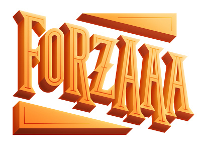 Forzaaa 3d cooking illustration lettering masterchef typo typography vector