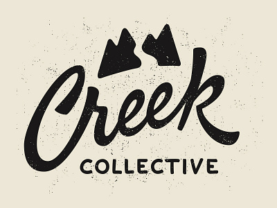 Creek Collective Logo calligraphy handwritten lettering logo mountain photography