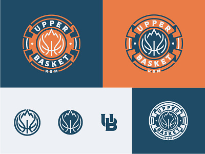 Upper Basket ball basket icon logo monogram mountain streetball team upper vector
