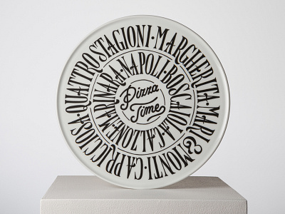 Pizza plate dish handmade lettering pizza plate typography