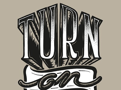 Turn on tune in handmade illustration lettering surf surfboard typo typography