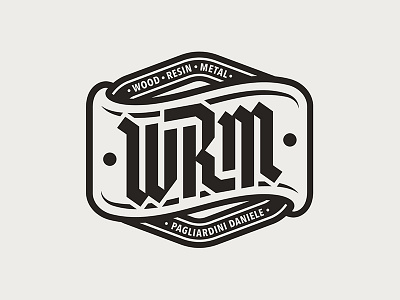 WRM logo blackletter branding design lettering logo type typo typography vector