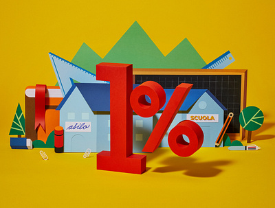 1% for the school design illustration paper papercraft papercut photography