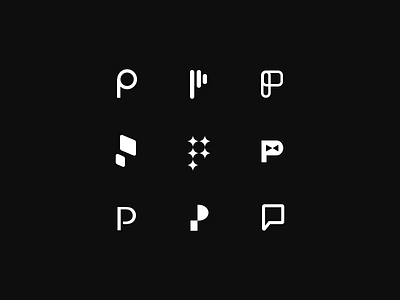 Letter Exploration | P alphabet alphabet logo bold branding design design exploration letter letterp logo logo set logos p type